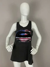 Junk Food Womens Graphic Logo Cotton Gray Color Graphic T-shirt Size M