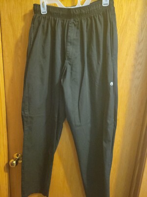 Chef Works  Chefs Cooks Black Elastic Uniform Pants With Zipper Sz 2XL RG Used 