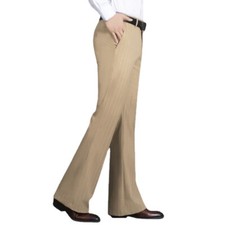 Pantalon Jambe Évasée Vintage à Rayures Slim, Taille Réelle 30-37, Bureau