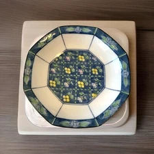 Otagiri Octagon Bowls Vintage Multi Colored Flowers Japan 5"  Set of 2