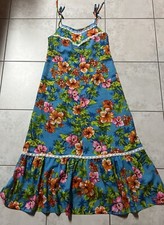 Vintage Liberty House Dress Hawaiian Hawaii Small Bright Neon Blue