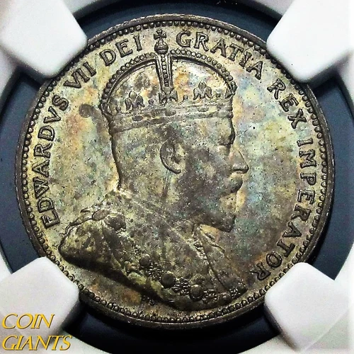 1910 Canada 25c NGC AU55 Toned About Uncirculated Rare Quarter Dollar Coin