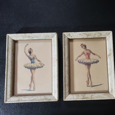 Lot-2 mid century mod Reliance Products Ballerina framed prints 5x7-shabby  chic | eBay