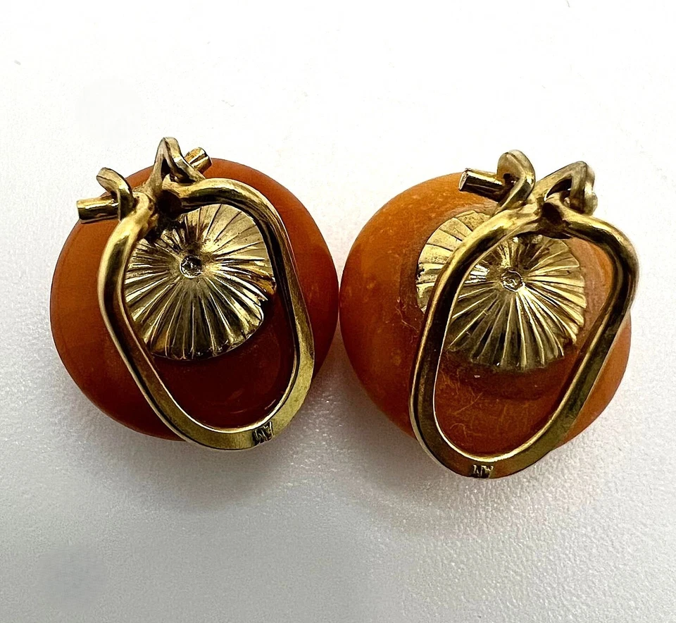 Vintage Bernstein Ohrclips Karamellfarben Ohrstecker Bakelit clip on earrings - Bild 3 von 4