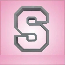 Varsity Letter S Cookie Cutter 3 Inch (Plastic)