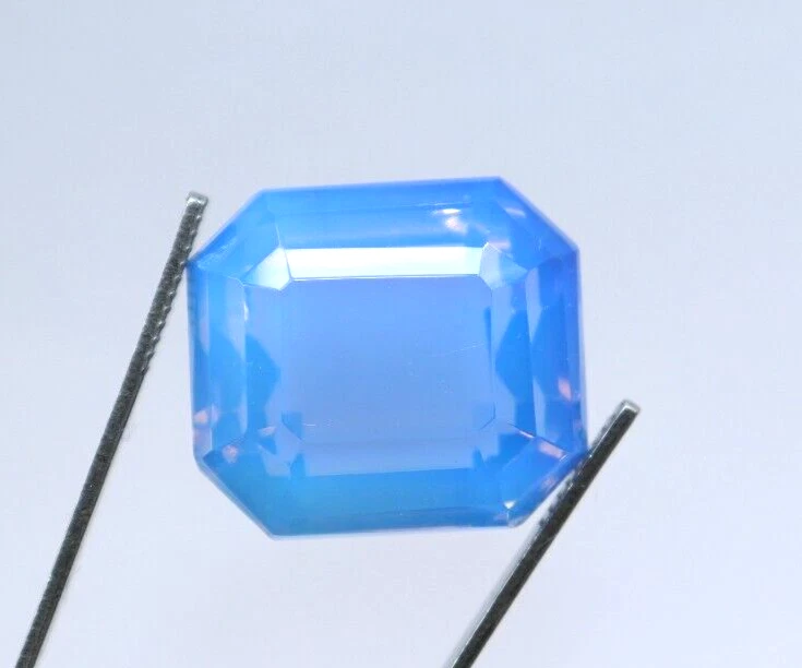 Piedra preciosa suelta certificada corte esmeralda ópalo azul natural 86 quilates con regalo Foto 4 de 4