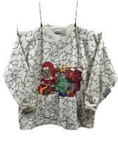 Gitano White Holiday Pullover Vintage Sweatshirt Women’s L