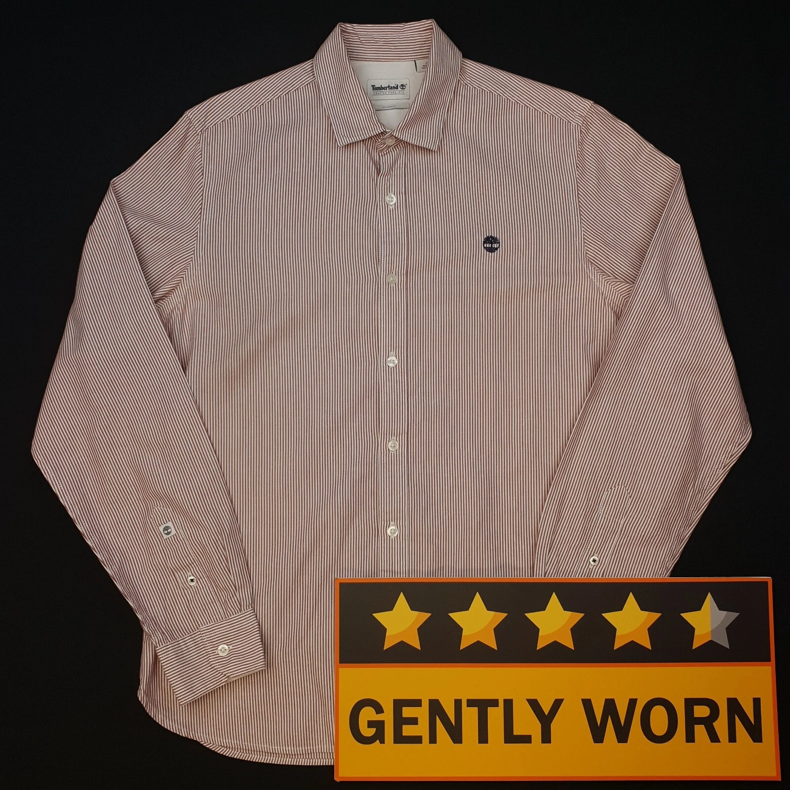 Camicia Timberland Oxford US S adatta come UK MEDIUM slim fit bianca a righe