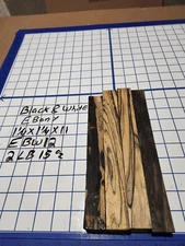 4 Pack, Black and White Ebony  Wood turning  blanks  1 1/4"x 1-1/4"x 11" EBW12