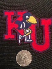 KU Kansas Jayhawks Vintage RARE Embroidered Iron On Patch  3" x 2.5” AWESOME A1