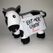 Chik-fil-A Cow Plush Eat Mor Chikin Stuffed Animal Promotional 2019 Small 4"x5"