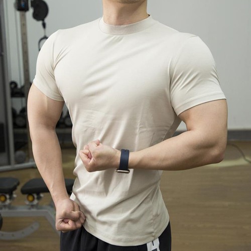 Mens T Shirt Short Sleeve Basic Mock Turtleneck Slim Fit Undershirt Pullover AU - Picture 70 of 92