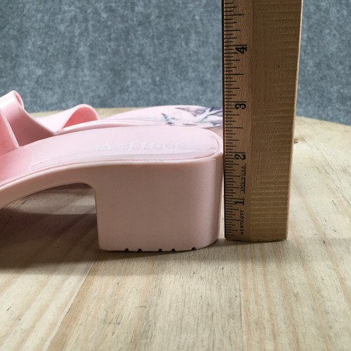 Mad Love Jelly Sandals Womens 8 Slide Pink Slip On Wedge Open Toe Casual Comfort - Picture 10 of 18
