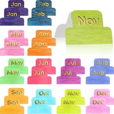24 Pieces Monthly Tabs for Planner Adhesive Monthly Planner Tabs Stickers Colorf