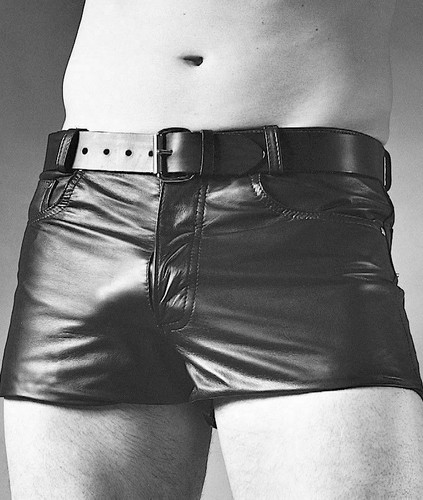 MENS REAL LEATHER SHORTS CLUBWEAR SHORT 