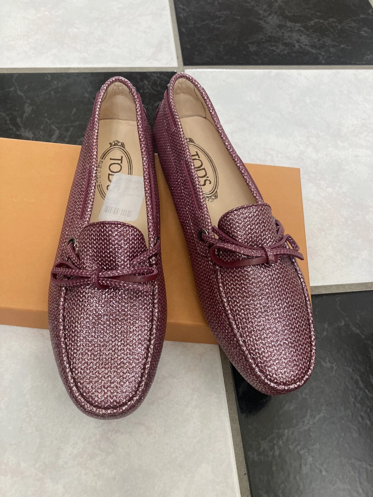 TOD’S Mocassini in pizzo nuovi con scatola 100% autentici Tod's Glitter scarpe basse $475