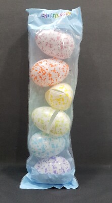 1 Pk Colorful Fillable Plastic Easter Eggs - Speckled 