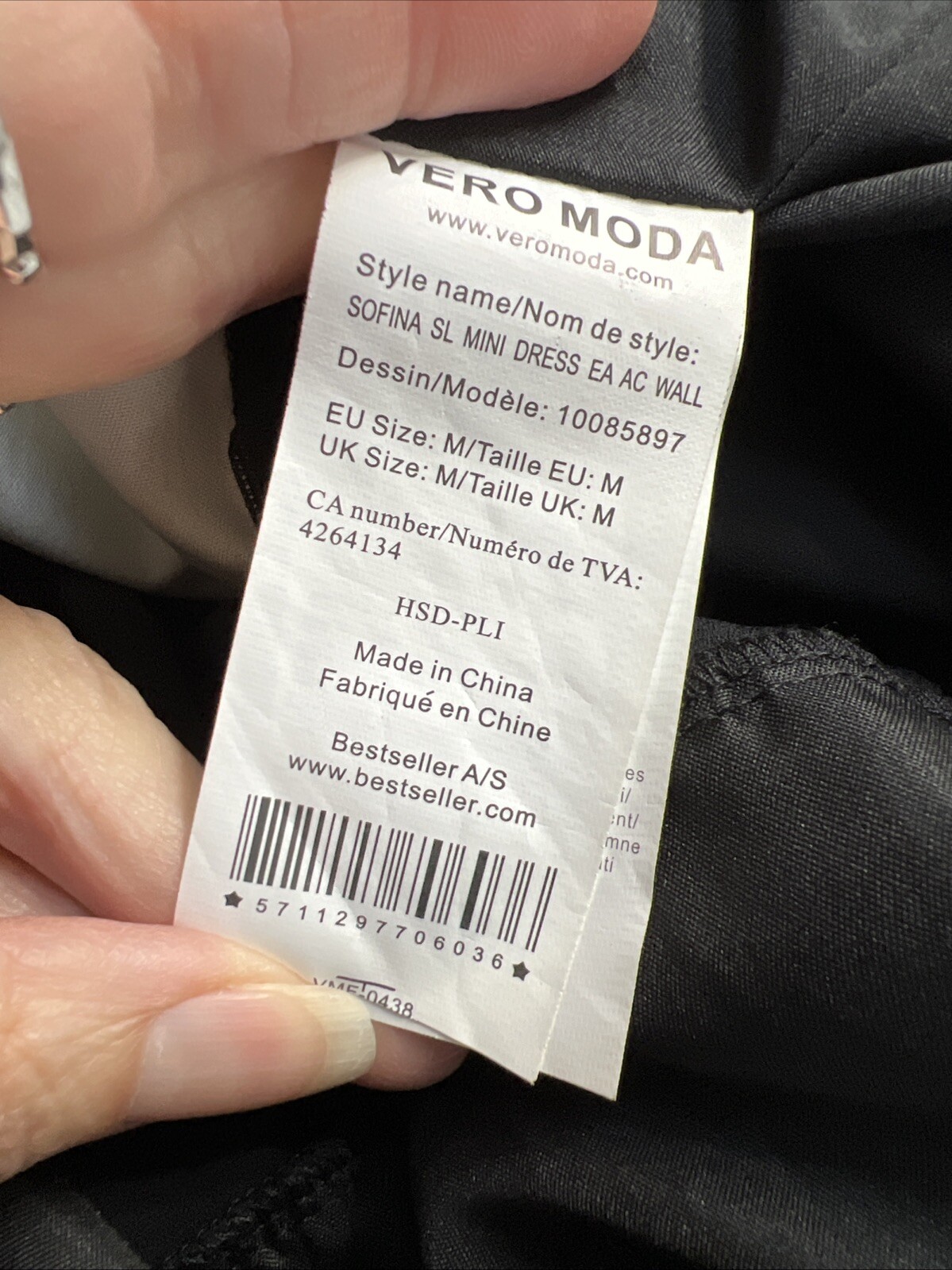 Vero Moda Women’s Black Dress Size Medium Flapper Pleated Whimsigoth Gatsby LBD