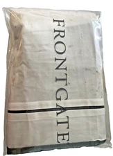 Frontgate Tuxedo Pillowcases 2 King Italian white gray (slate) Item 158828 NEW