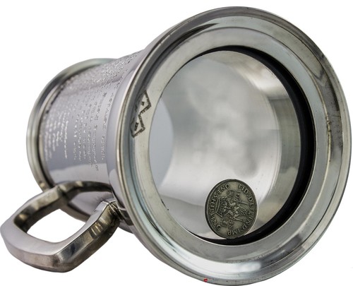 Kings Shilling 1 Pint Tankard Pewter with Glass Bottom with Custom Engraved Text - Picture 3 of 9