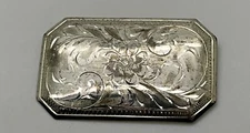 Forstner Sterling Silver Brooch Floral Etched Modernist