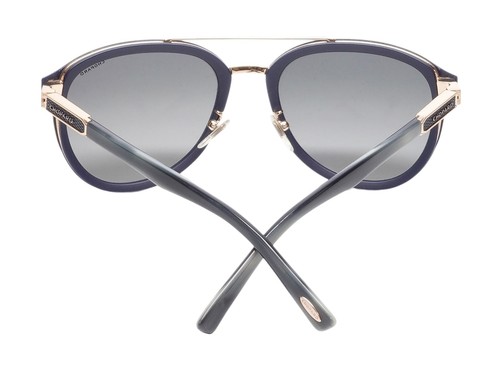 Lunettes de soleil ventes exceptionnelles unisexes Chopard SCHB85-D82P-55 mm bleu royal/marbre doré/gris polarisé