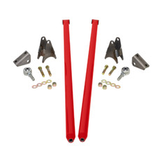 HSP 75" Universal Bolt On Traction Bars For Offset Leaf Spring 4" Axle Flag Red