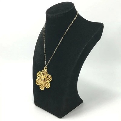 CHANEL Coco Mark Gold Anhänger Top Halskette Top Blumenmotiv Made in France...