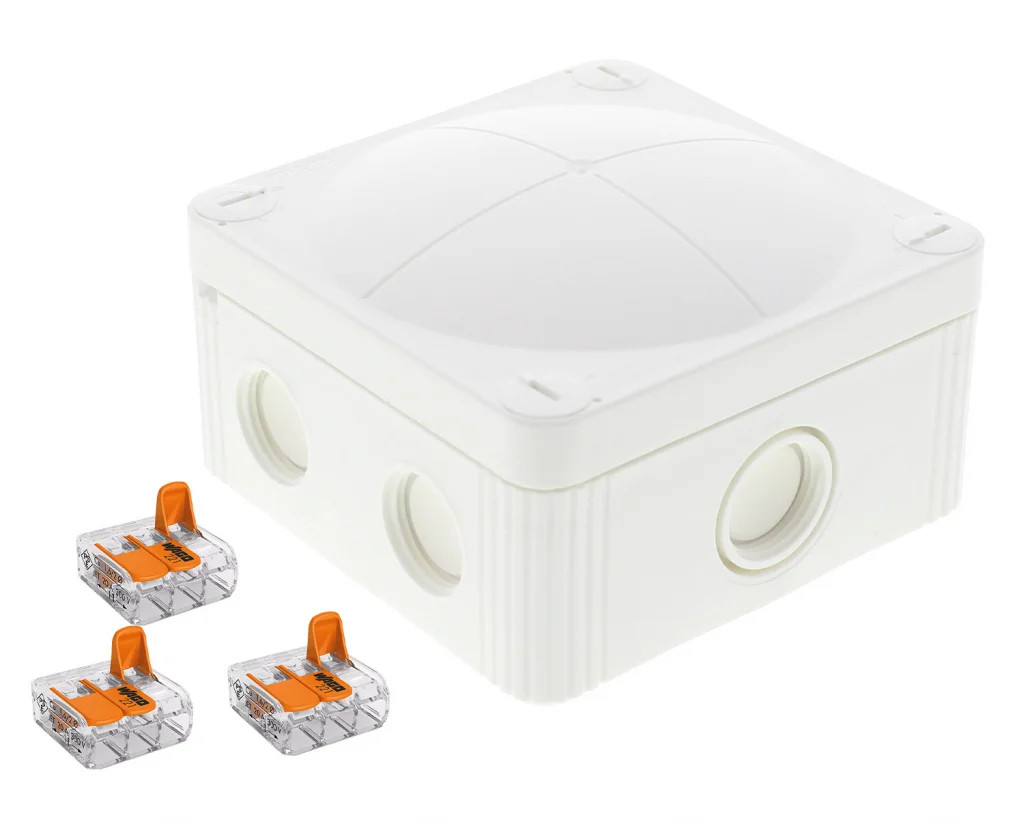 Wiska Combi Junction Box White 607 110x110x66mm 3 x Wago 221-613 10110873