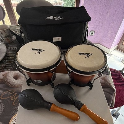 XDrum Bongo Drums Bongos aus Holz/Metall mit Tasche & 2 Maracas 00037595