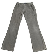 Ralph Lauren Sport Corduroy Pants Womens 4 Gray Bootcut Leather RL Patch Y2K