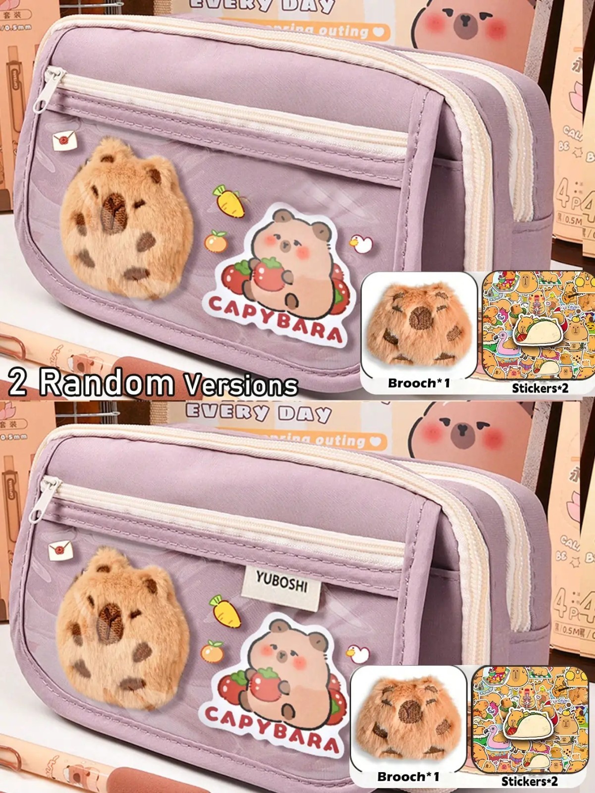 Kawaii Transparent Pencil Bag Large Capacity 5 Compartment School Organizer Pros
