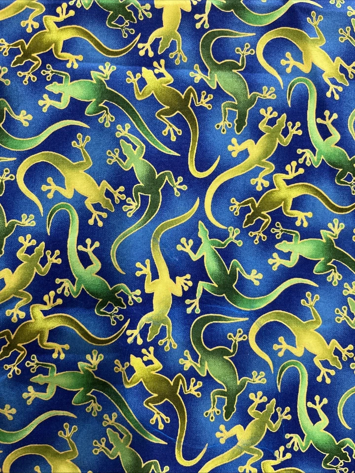 Gecko Fabric Kaufman D#5810 Gecko Toss 42" x 3 1/3 yds Washed - Image 4 of 4