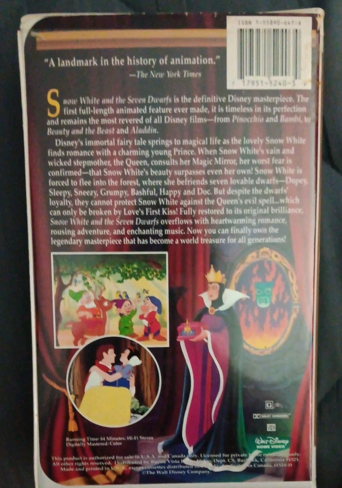 1994 RARE SNOW WHITE AND THE SEVEN DWARFS Walt Disney's Masterpiece Collection - Image 4 of 4