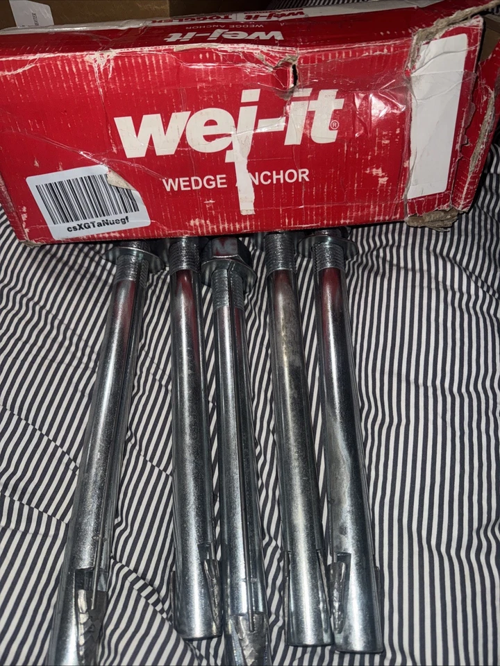 1" x 12" Zinc Plated Steel Wej-It Anchors (5 pcs.) - Image 2 of 4