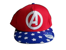Vintage Marvel Avengers Snapback Cap Red Crown White A Logo Stars Brim 2008 NOS