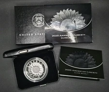 2025 American Liberty Silver Medal Proof (25DB) w/ OGP Box & COA