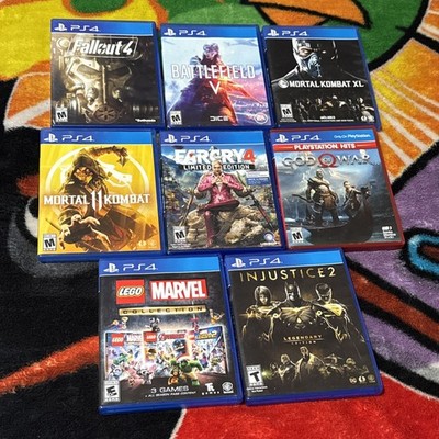 PS4 Games Lot (Lego Marvel, Injustice 2, God Of War, Mortal Kombat, Fallout 4)