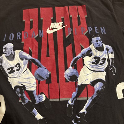 90s NIKE JORDAN PIPPEN tシャツ 半袖　フリーサイズメンズ Vintage Nike Jordan & Pippen T-shirt / Rare OG 90s Nike Grey