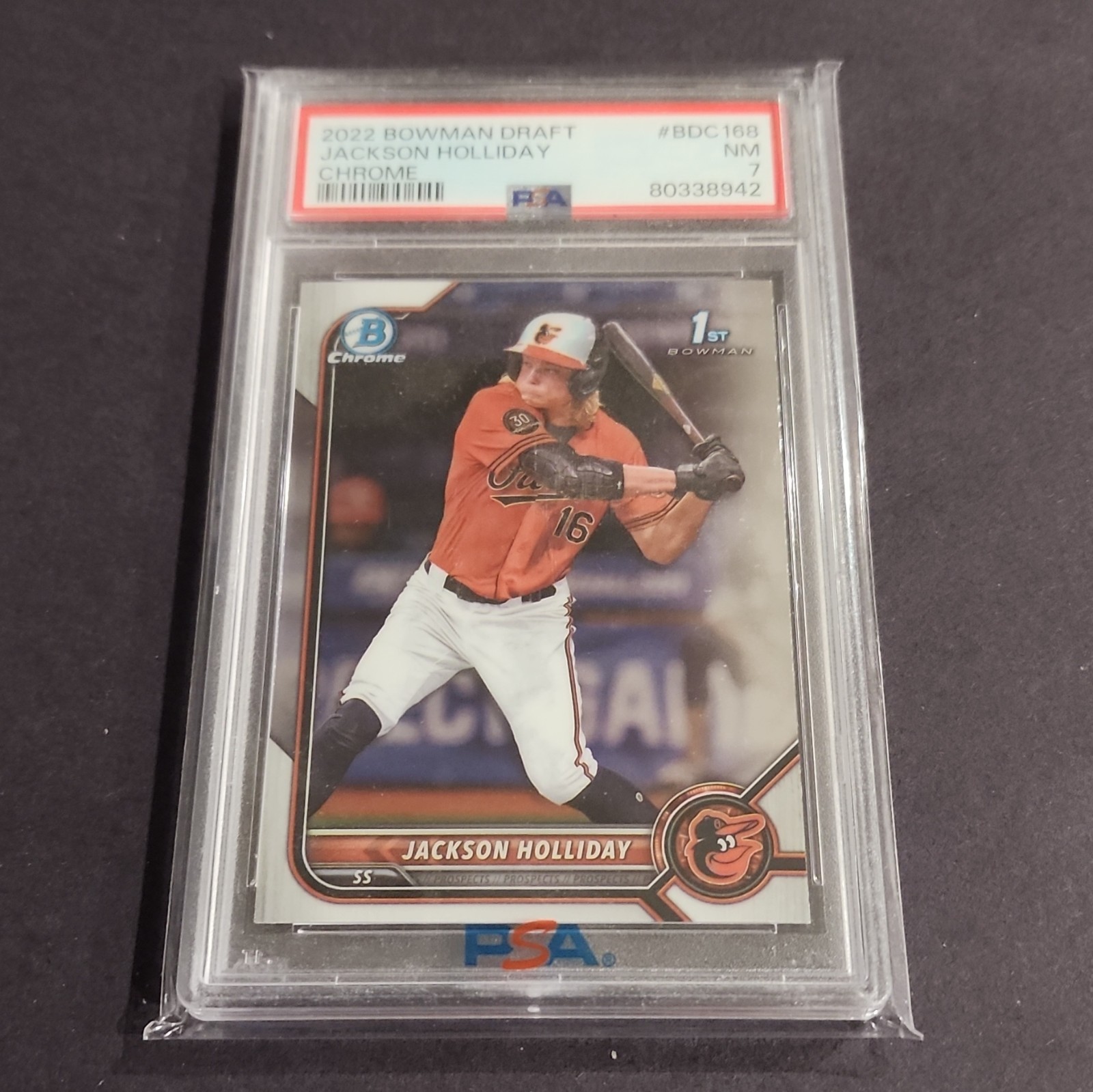 Bowman 2022 Bowman Draft Jackson Holliday 1st Bowman Chrome #BDC-168 PSA 7