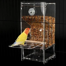 No Mess Bird Feeder Automatic Thickened Bird Seed Food Container Transparent ...