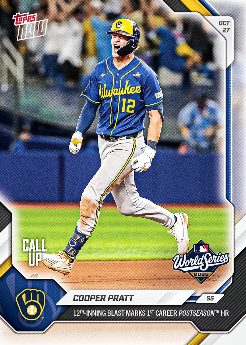 Cooper Pratt - 2026 MLB Topps NOW® - Tarjeta 825 1ª Postemporada HR Preventa