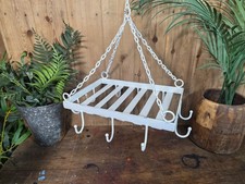 Rustic Vintage Style Hand Made Metal Hanging Farmhouse Pot Utensil Rack Holder