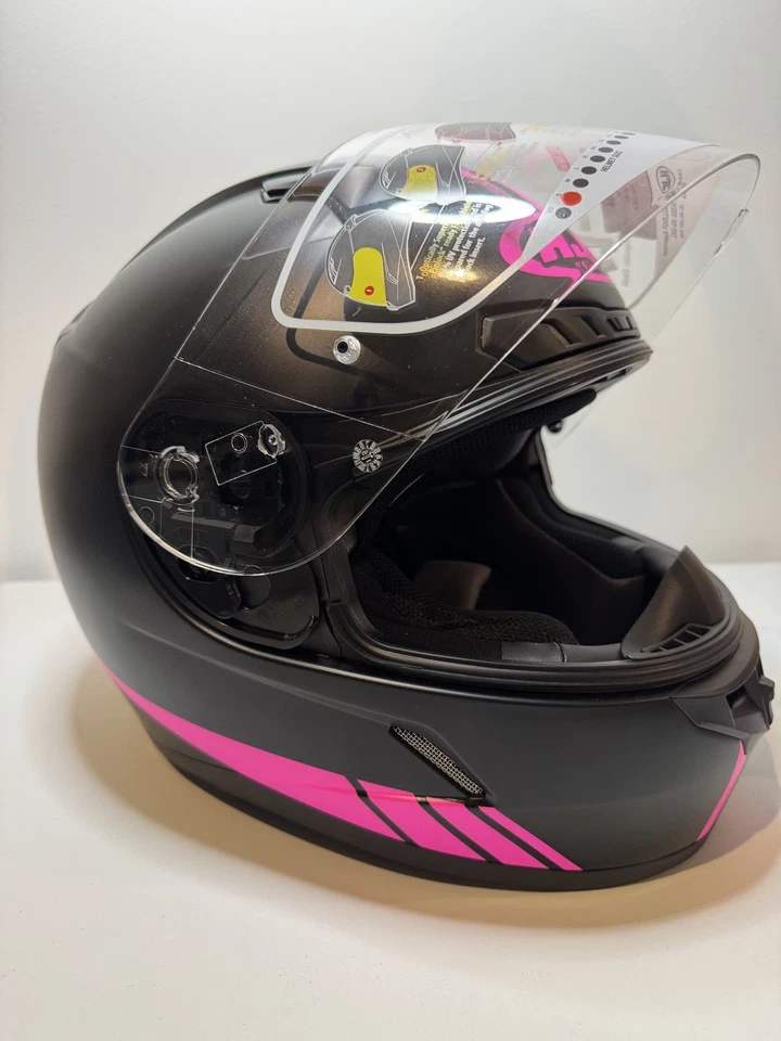 Casco de motocicleta HJC de cara completa para mujer - pequeño - rosa Arica; con bolsa para el polvo NUEVO Foto 3 de 4