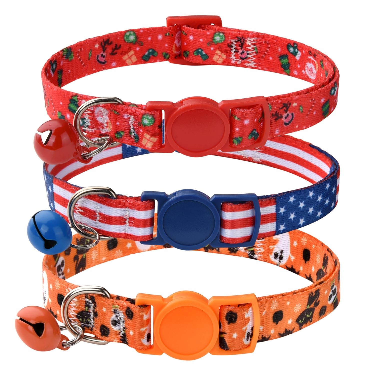 Collier pour chat et chaton réglable avec clochette accessoire chiot lot de 3