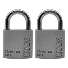 2pc Scan Stainless Steel Padlock 32mm - ZB111-32 - Pack of 2 - ZB111-32