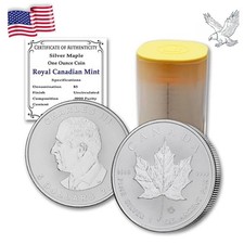 2026 Lot of (10) 1 Oz Canadian Maple Leaf Silver Coins Brilliant Uncirculated US