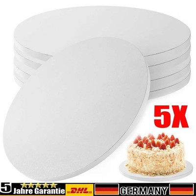 Cake Board 30cm Rund Weiß Tortenunterlage Pappe Kuchenplatte Tortenboden Rund