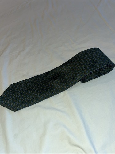 E. Marinella Napoli Green Blue Red Foulard Woven Classic Silk Tie