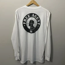 Big Krit Free Agent Long Sleeve T Shirt Mens Size Large White